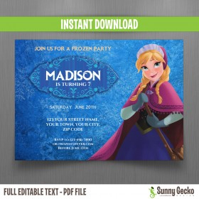 Frozen Anna Birthday Invitation (Anna)